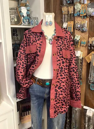Stylish Leopard Corduroy Shaket