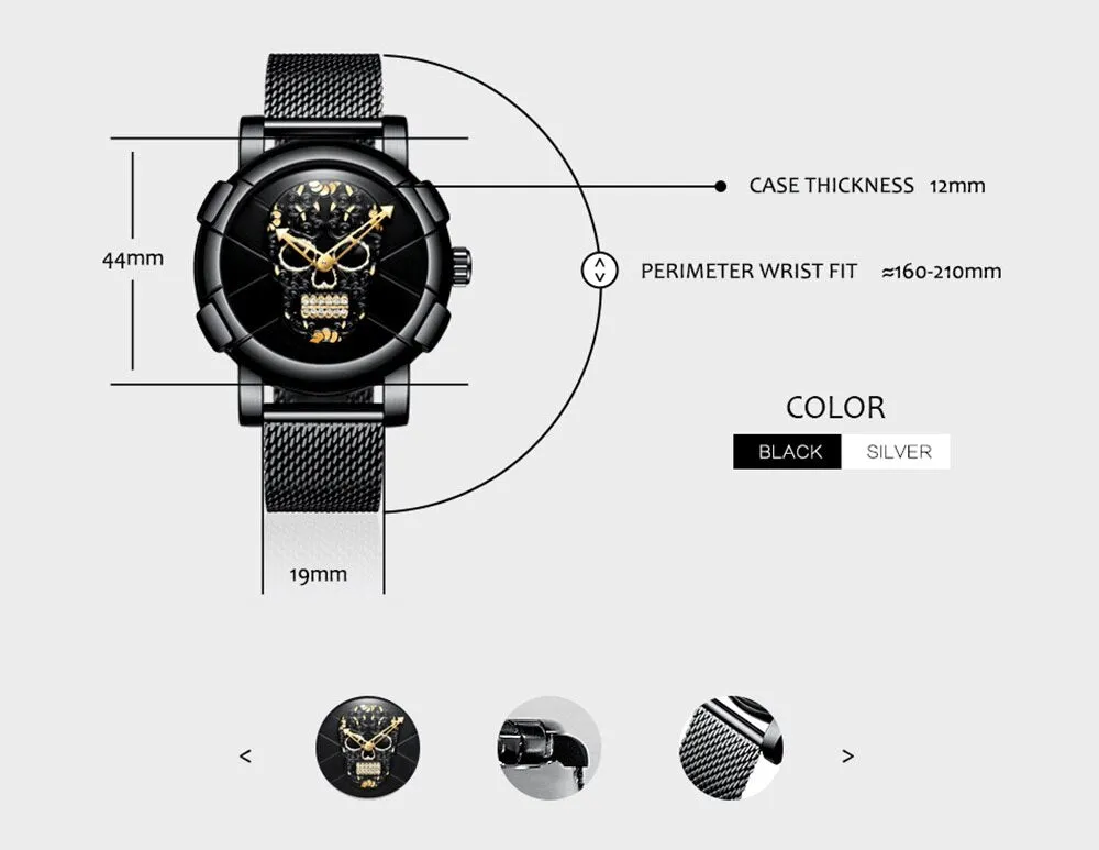 Stylish Men Skull Watch
