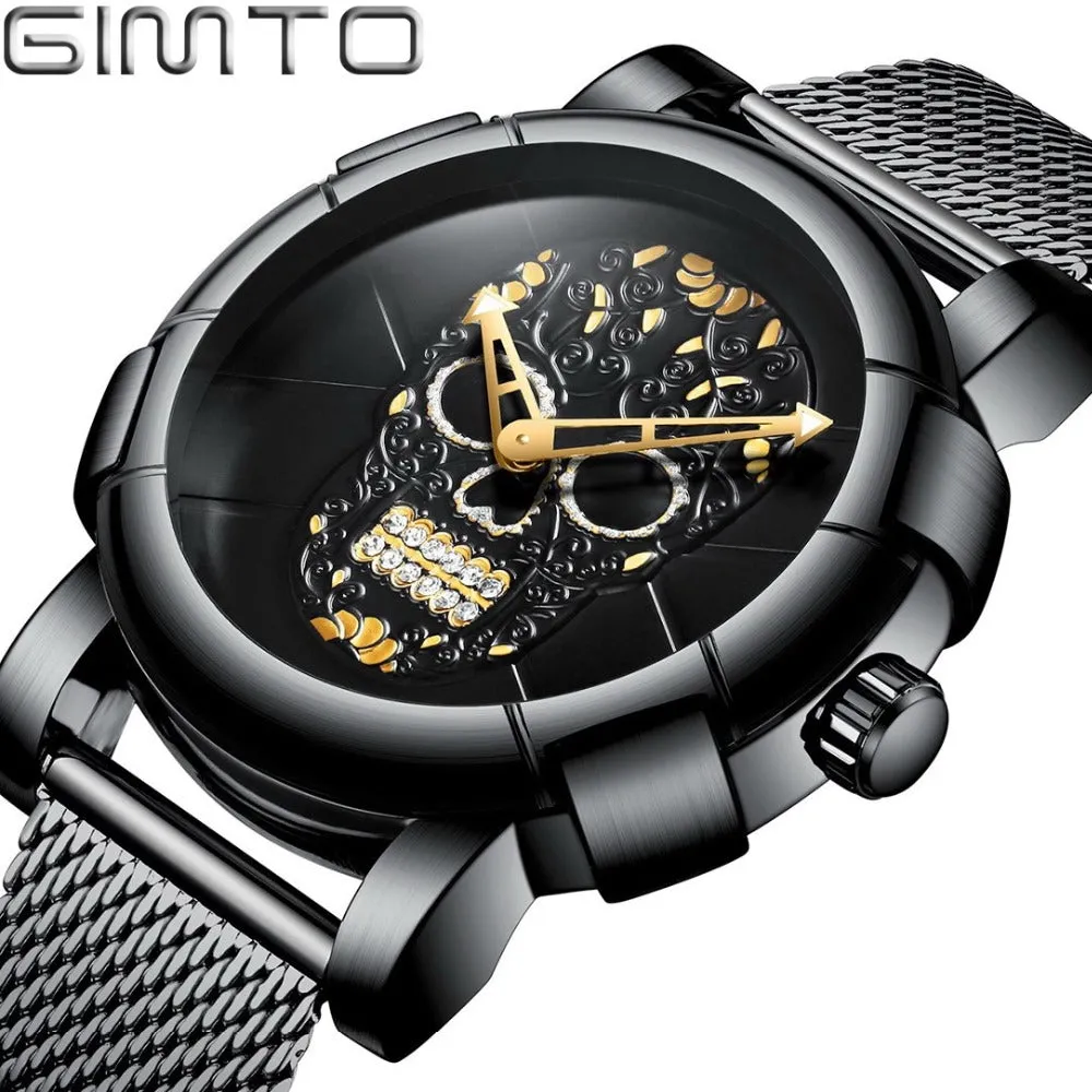 Stylish Men Skull Watch