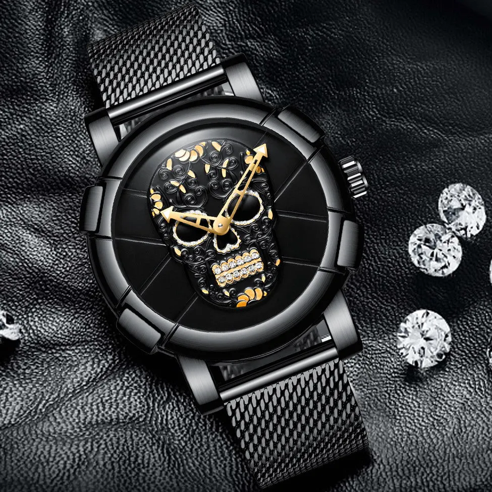 Stylish Men Skull Watch