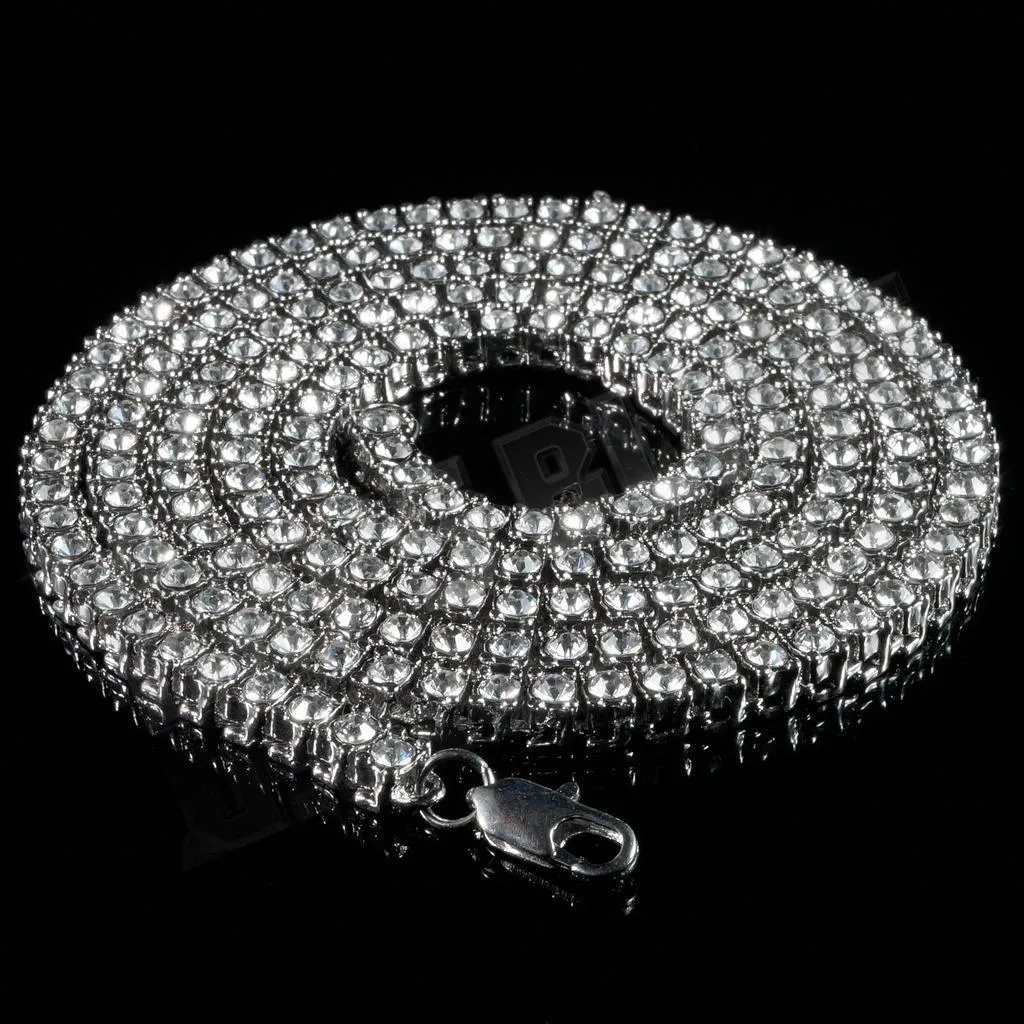 Stylish Mens Necklace Strand With Real Natural Earth Mined Diamonds