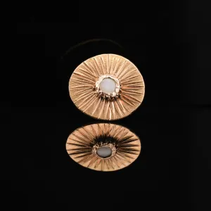 Sunburst - Rose Gold   Opal - Threaded End - 14ga