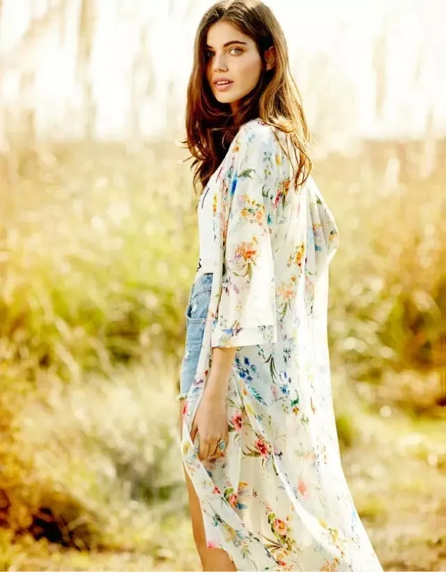 Sunset Flowers Kimono