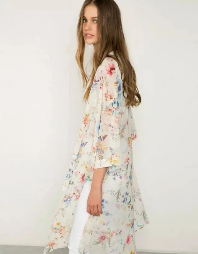Sunset Flowers Kimono