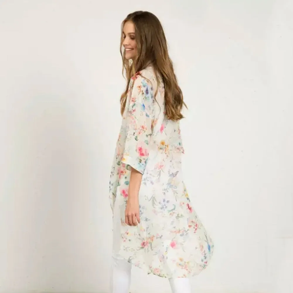 Sunset Flowers Kimono