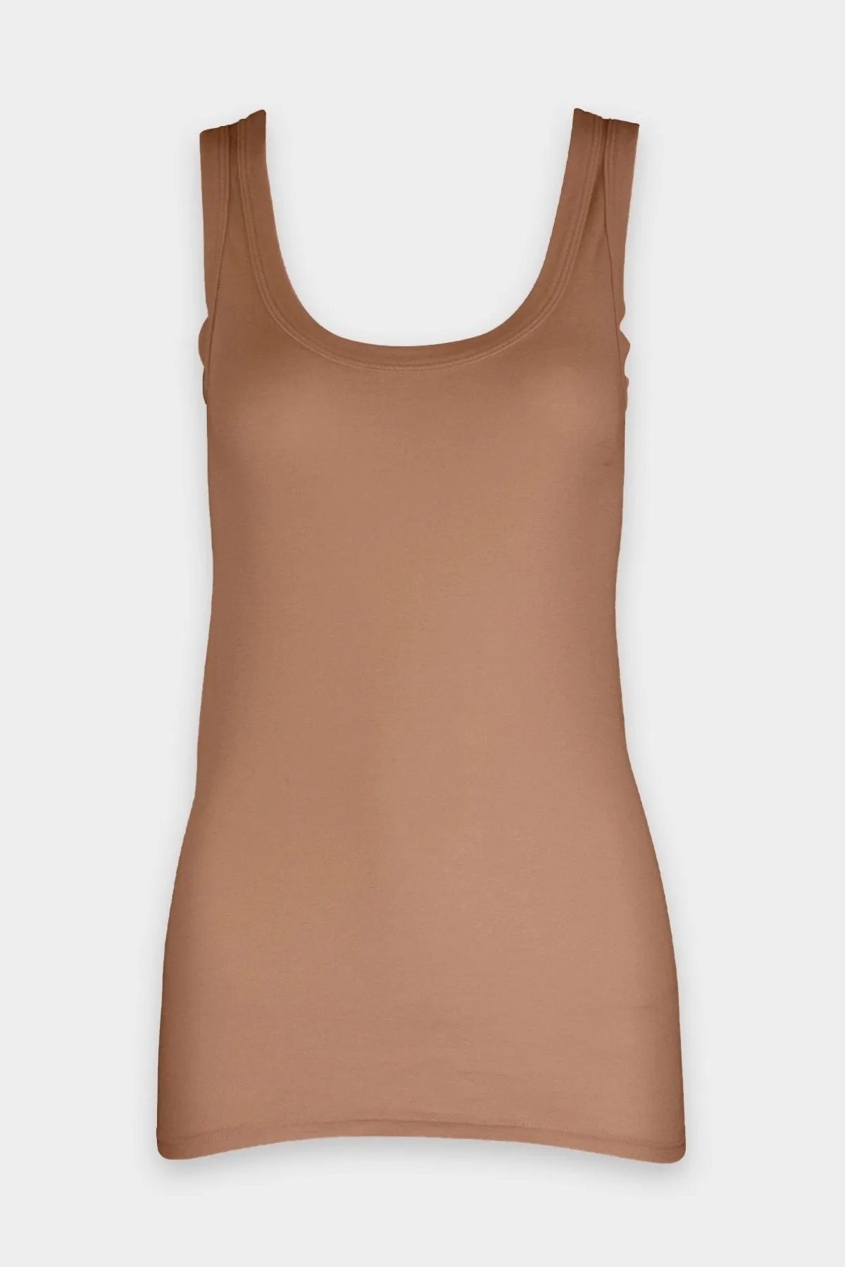 Supima Bold Tank in Tan