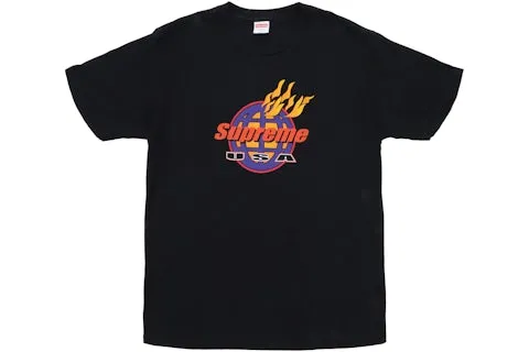 Supreme "Fire" Tee Black (Worn)