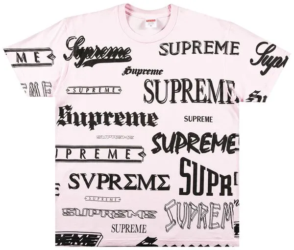 Supreme "Multi Logo" Tee Light Pink (Worn)