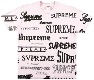 Supreme "Multi Logo" Tee Light Pink (Worn)