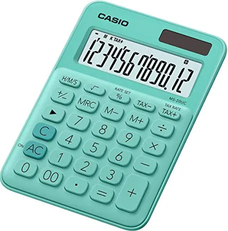Számológép asztali CASIO MS-20UC/GN 12dig zöld