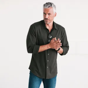 T-Shirt Shirt - Jet Black Cotton Jersey