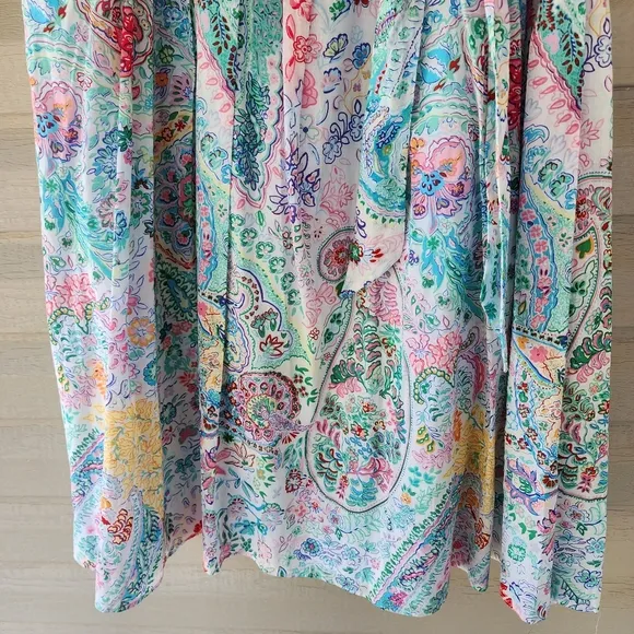 Talbots Festive floral pleated midi skirt size 2