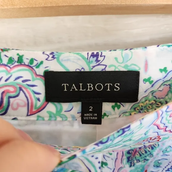 Talbots Festive floral pleated midi skirt size 2