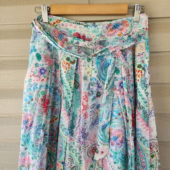 Talbots Festive floral pleated midi skirt size 2