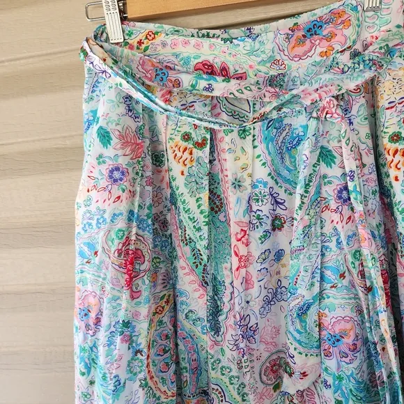 Talbots Festive floral pleated midi skirt size 2