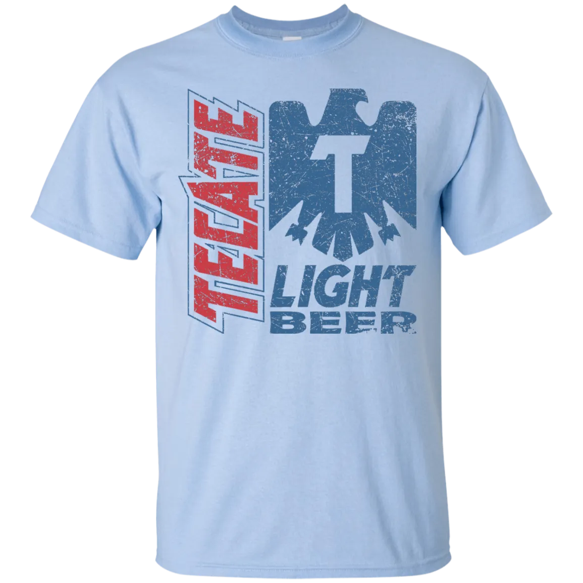 Tecate Beer T-Shirt Custom Designed Color Worn Label Pattern