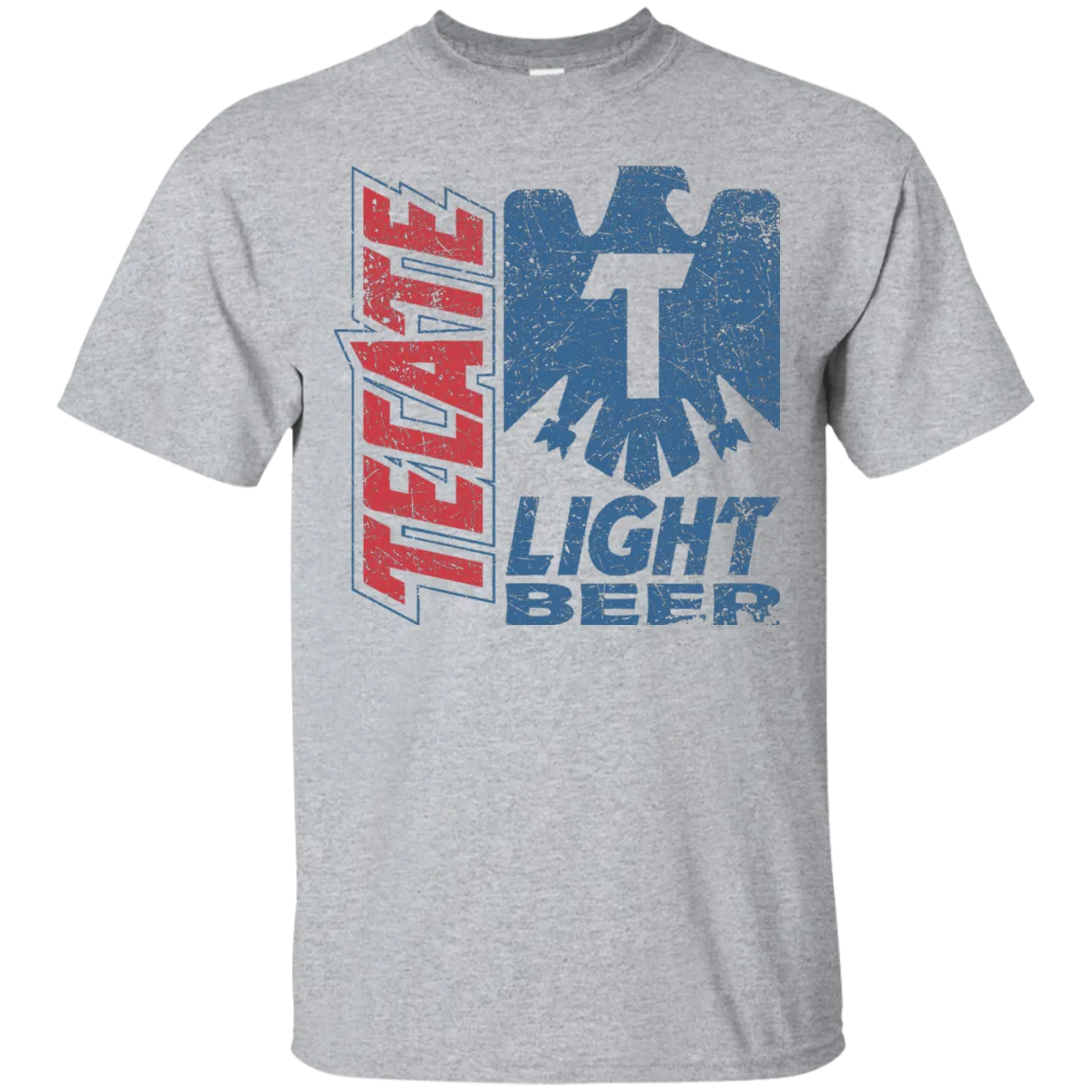 Tecate Beer T-Shirt Custom Designed Color Worn Label Pattern