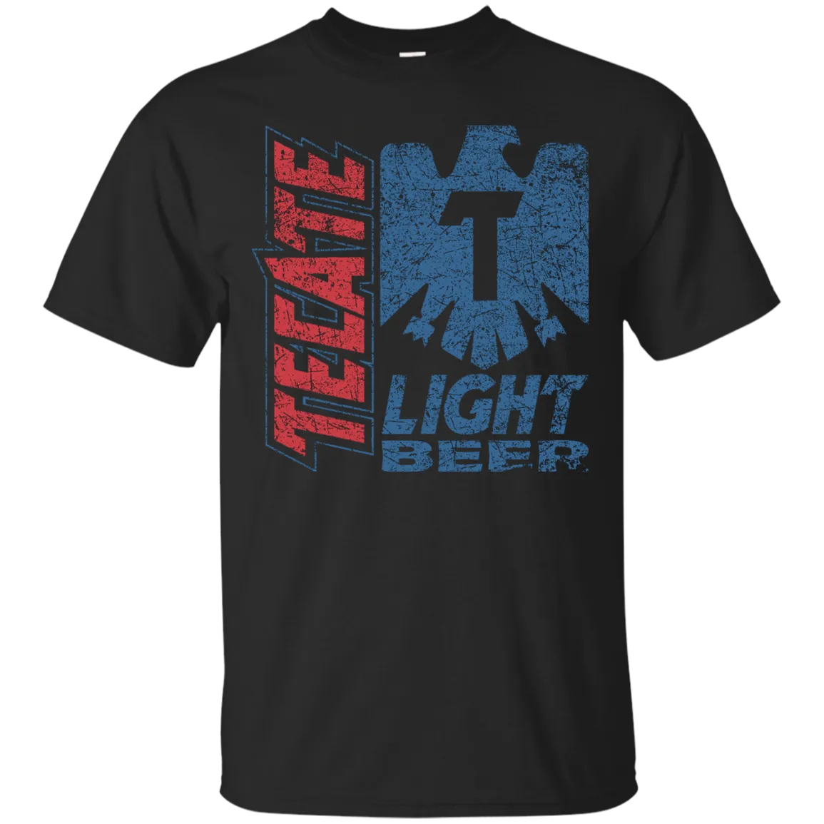 Tecate Beer T-Shirt Custom Designed Color Worn Label Pattern