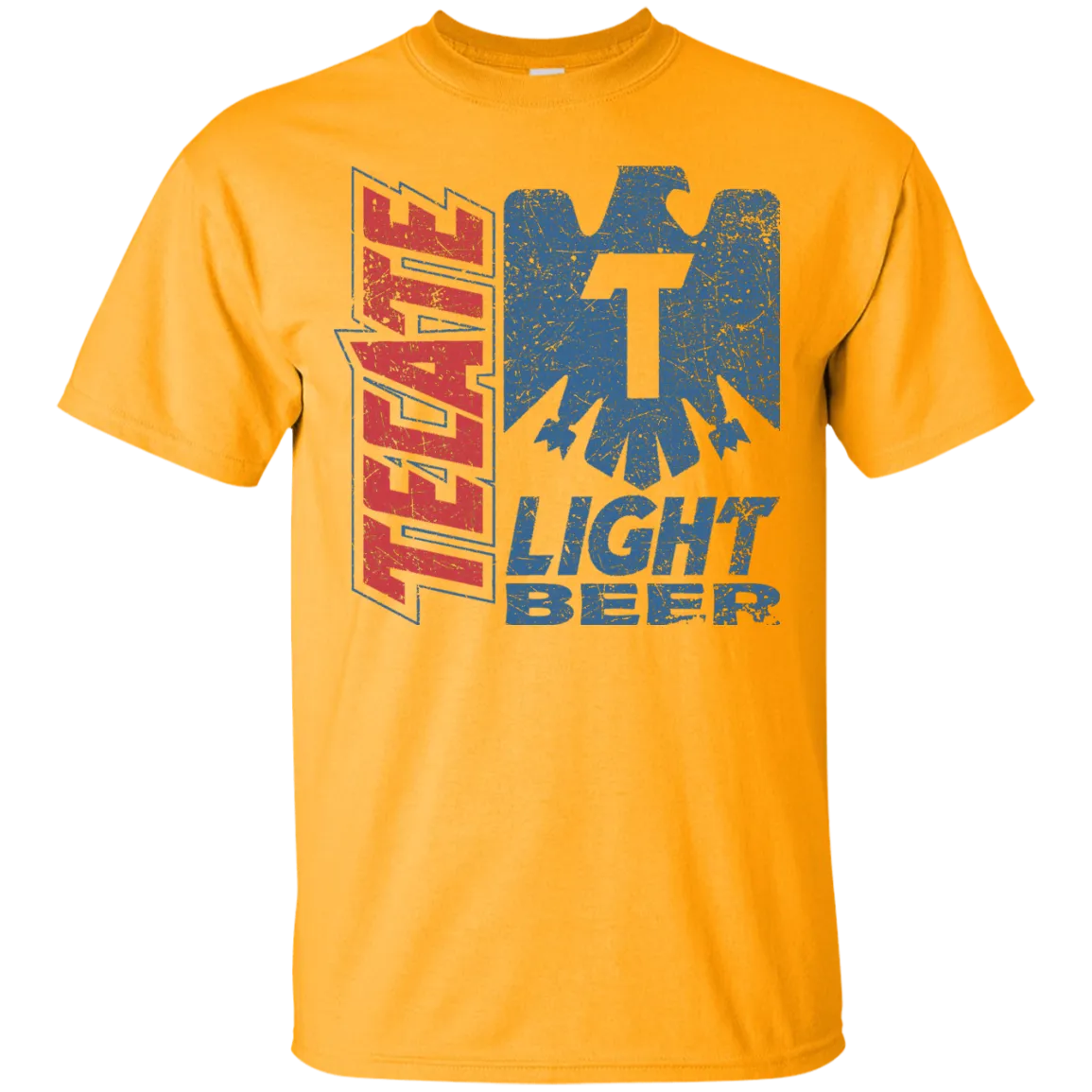 Tecate Beer T-Shirt Custom Designed Color Worn Label Pattern
