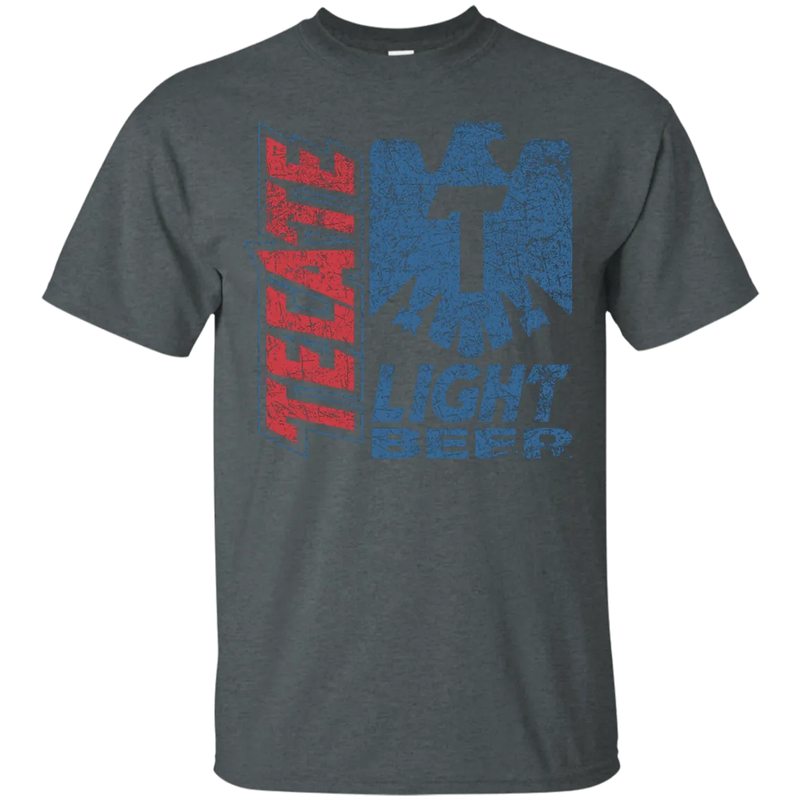 Tecate Beer T-Shirt Custom Designed Color Worn Label Pattern