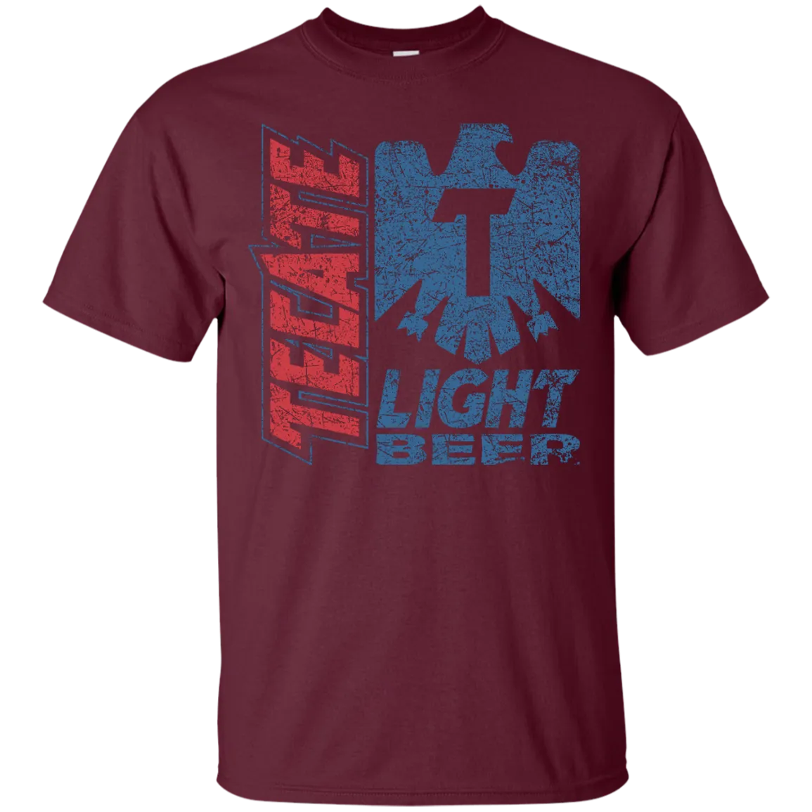 Tecate Beer T-Shirt Custom Designed Color Worn Label Pattern