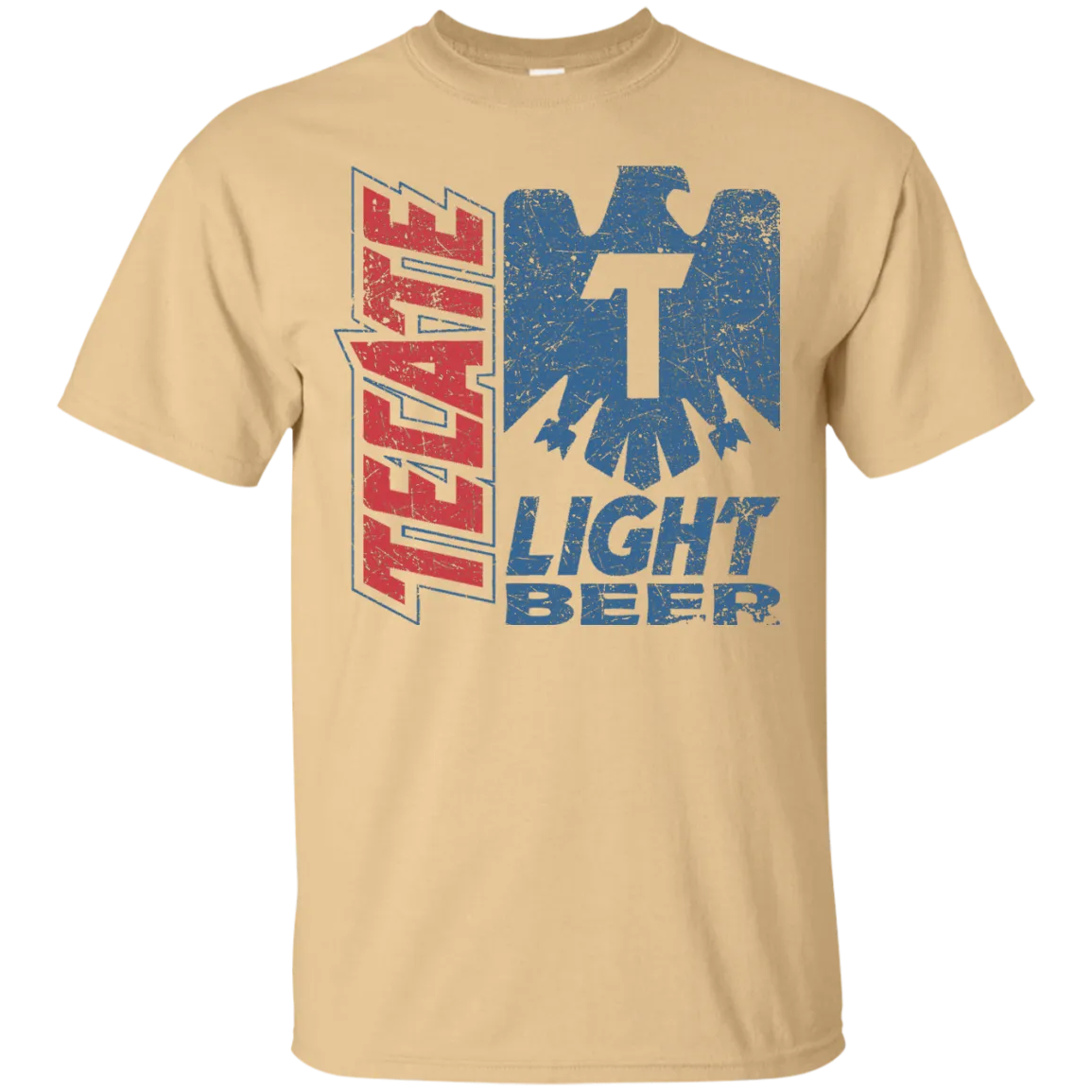 Tecate Beer T-Shirt Custom Designed Color Worn Label Pattern