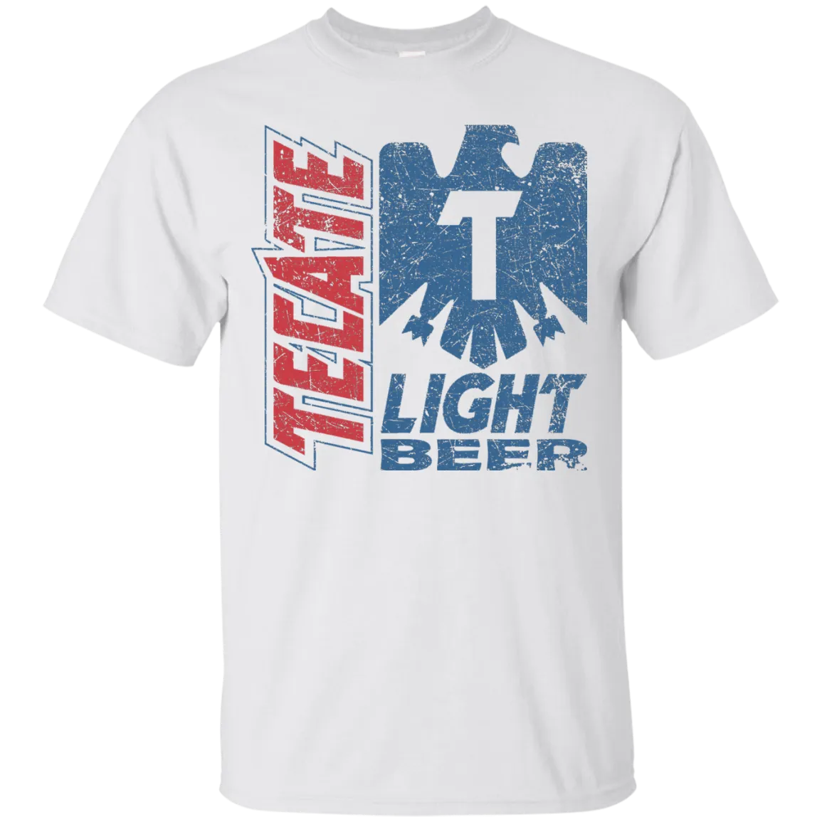 Tecate Beer T-Shirt Custom Designed Color Worn Label Pattern