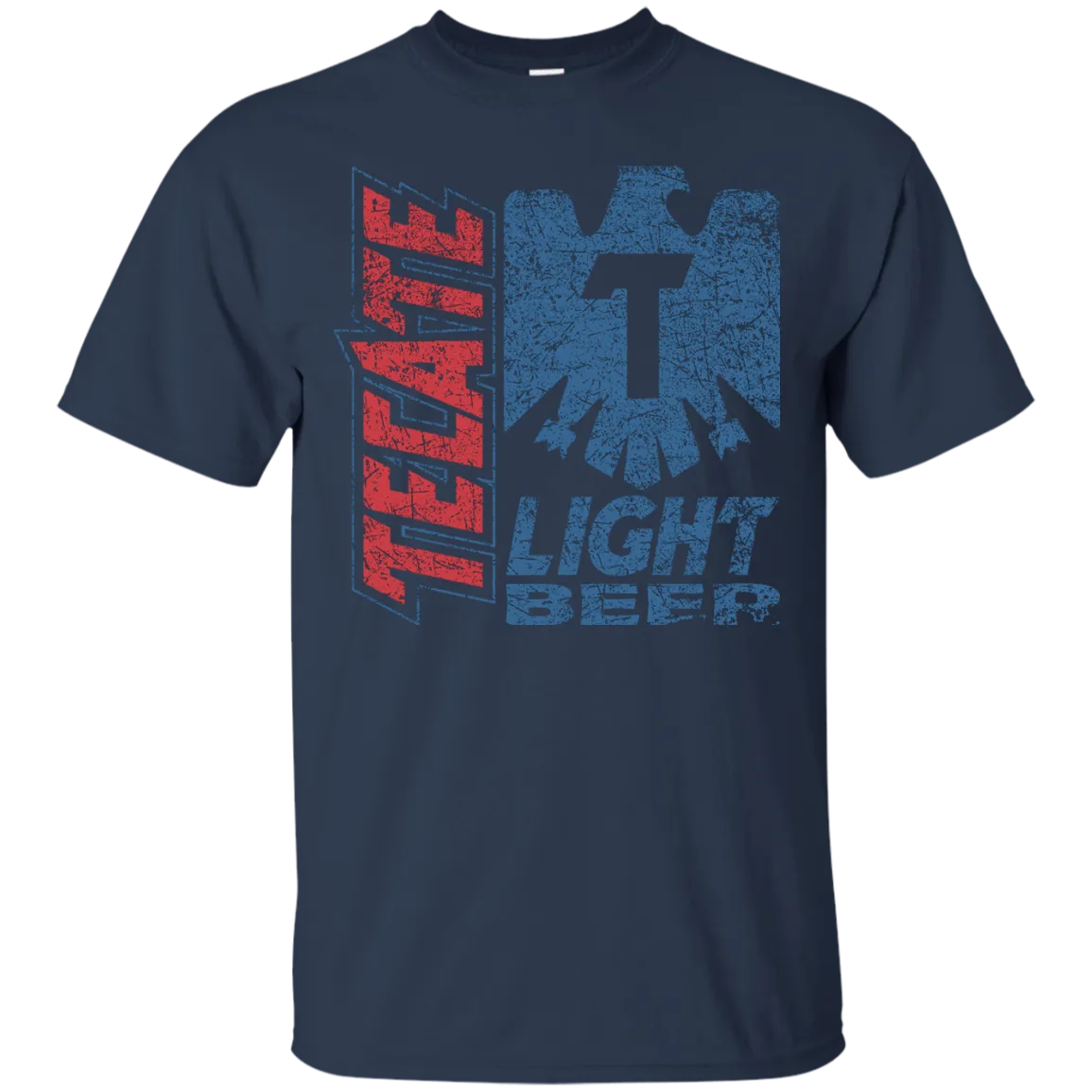 Tecate Beer T-Shirt Custom Designed Color Worn Label Pattern
