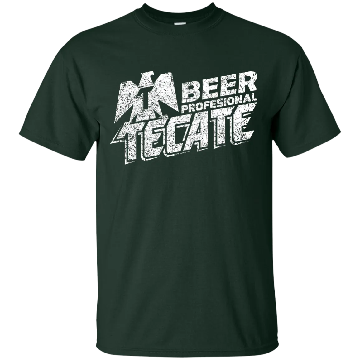 Tecate Beer T-Shirt Custom Designed White Worn Label Pattern