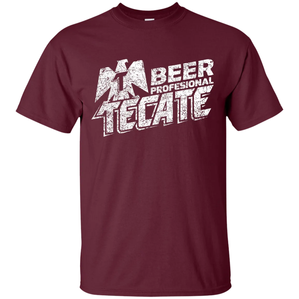Tecate Beer T-Shirt Custom Designed White Worn Label Pattern