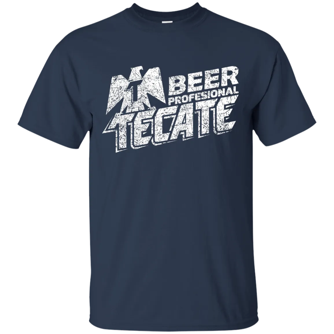 Tecate Beer T-Shirt Custom Designed White Worn Label Pattern