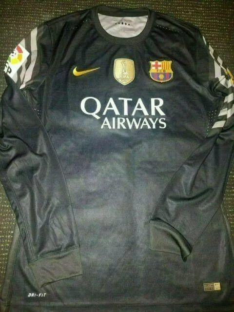Ter Stegen Barcelona 2015 2016 Match Worn Black Jersey Shirt Trikot