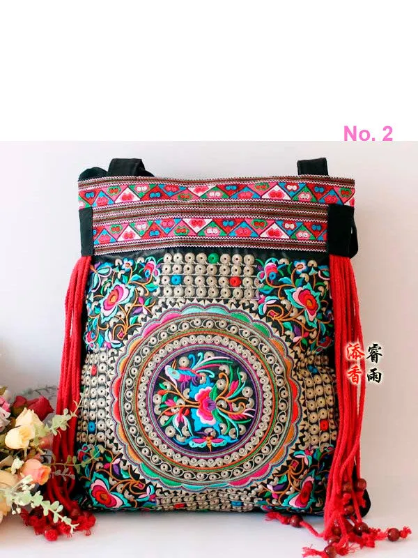 Thai style embroidery shoulder bag