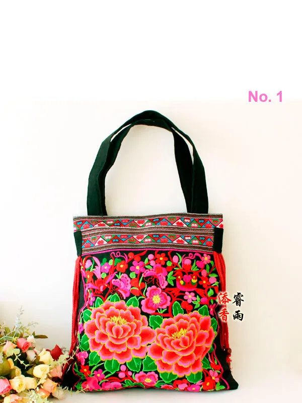 Thai style embroidery shoulder bag