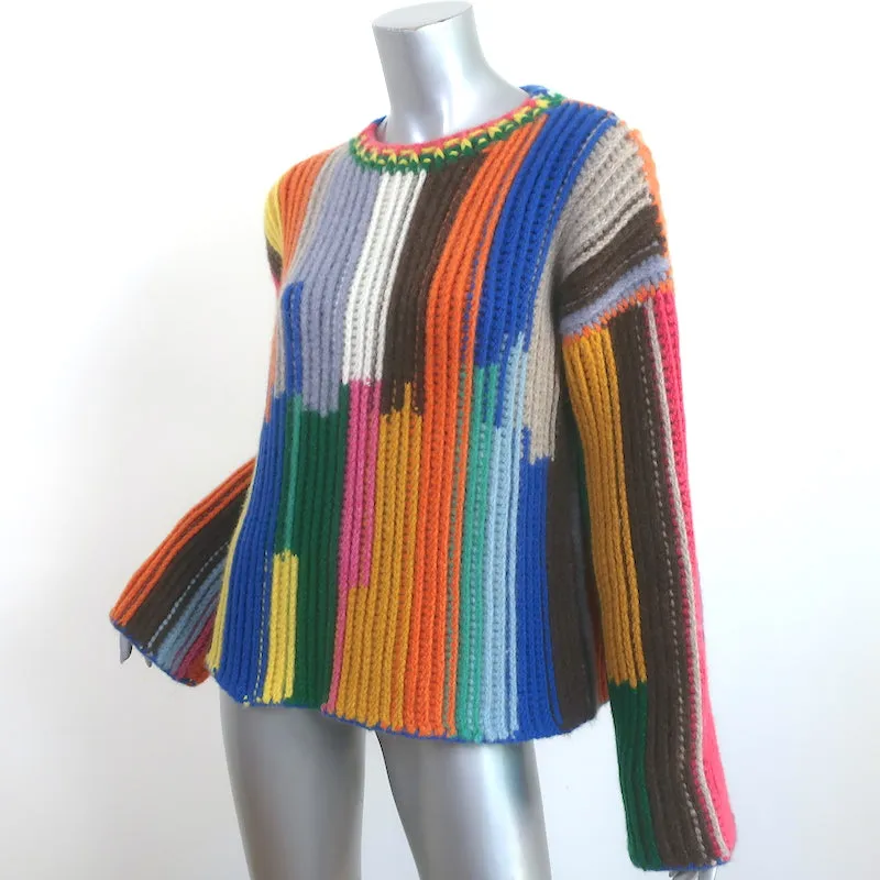 The Elder Statesman Hacky Crochet Knit Cashmere Sweater Multi Size Medium/Large