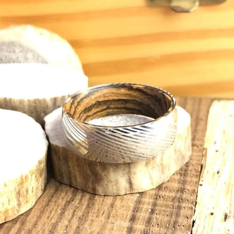The Excalibur | Damascus Steel Wedding Band