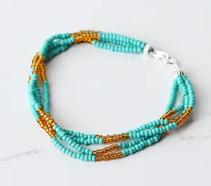 The Quartet Bracelet- Turquoise/Gold