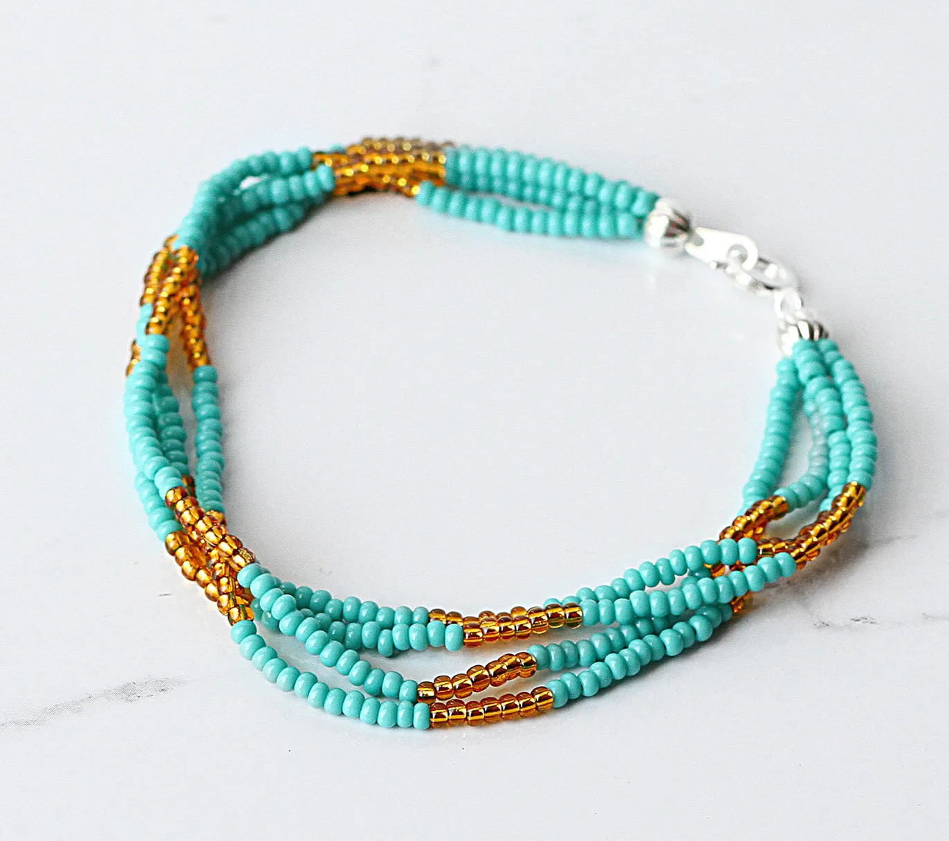 The Quartet Bracelet- Turquoise/Gold