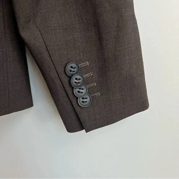 Theory Matelda Tailor Two Button Blazer Jacket Brown Wool Size 6 Alpaca Melange