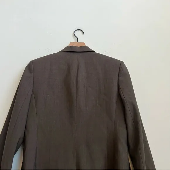 Theory Matelda Tailor Two Button Blazer Jacket Brown Wool Size 6 Alpaca Melange