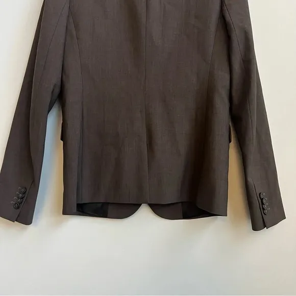 Theory Matelda Tailor Two Button Blazer Jacket Brown Wool Size 6 Alpaca Melange