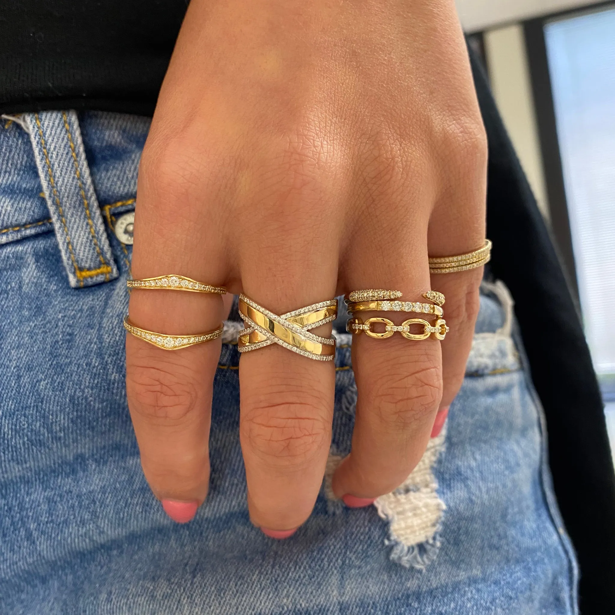 Thin Pave Diamond Band