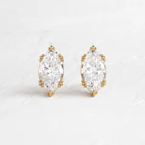 Threaded Studs, Marquise Cut