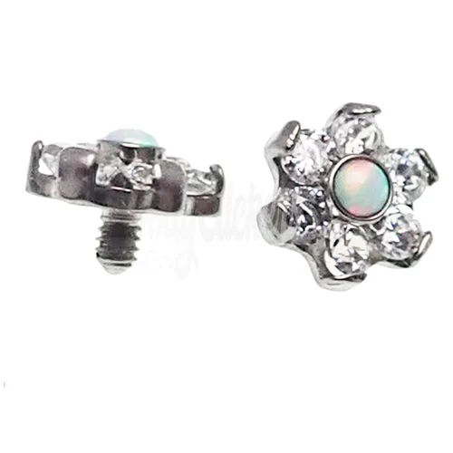 Titanium CZ Flower Opal Top 14g