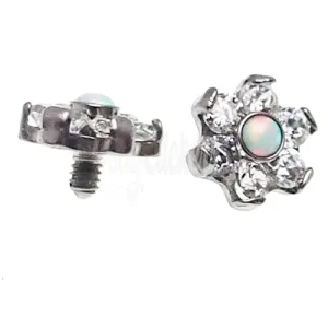 Titanium CZ Flower Opal Top 14g