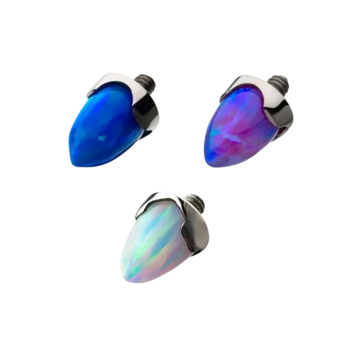 Titanium Internally Threaded 14G Opal Spike Top