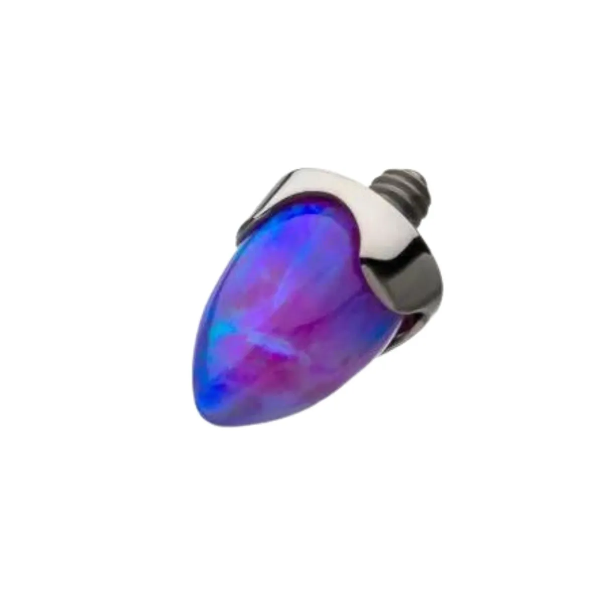 Titanium Internally Threaded 14G Opal Spike Top