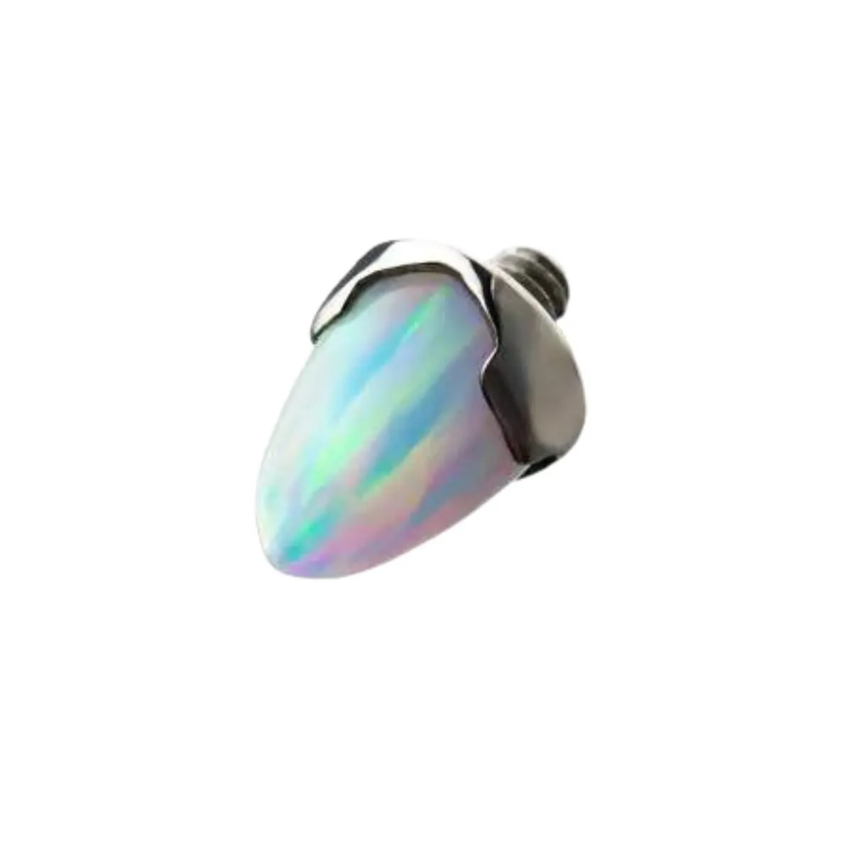 Titanium Internally Threaded 14G Opal Spike Top
