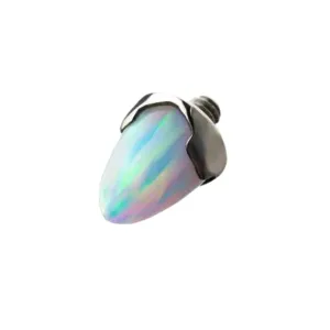 Titanium Internally Threaded 14G Opal Spike Top