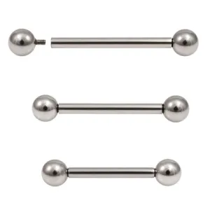 Titanium internally threaded barbells 16g - 12g